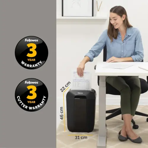 Destructeur Powershred LX70 - Coupe crois&eacute;e - 18L - Noir - Fellowes 