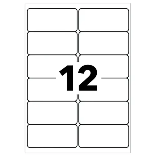 100 planches de 12 étiquettes laser AVERY 99,1x42,3mm soit 1200 étiq/boîte