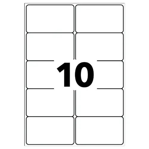 100 planches de 10 étiquettes laser AVERY 99,1x57 mm soit 1000 étiq/boîte