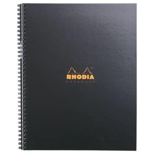 Cahier couverture carton 160 pages A4+5x5. Noir 