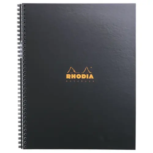 Cahier couverture carton - 160 pages A4+ligné - Noir - RHODIA