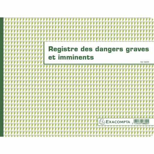 Registre des dangers graves et imminents - 24x32 cm - 20 pages