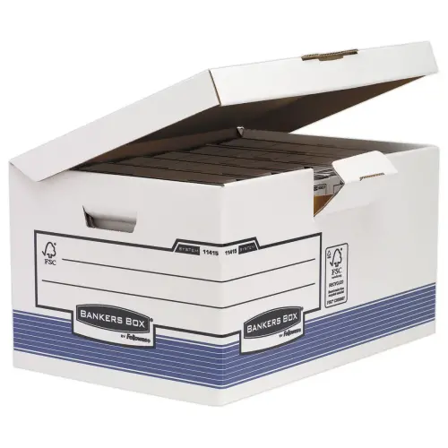 10 Containers pour boîtes archives BANKER'S BOX montage automatique- Bleu