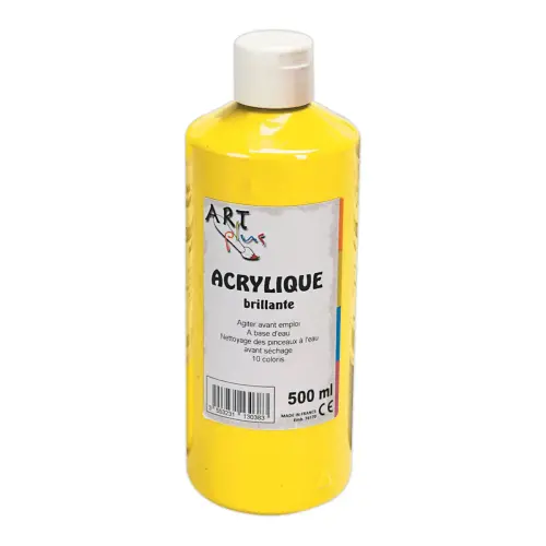 Gouache acrylique - ART PLUS - jaune - flacon de 500 ml