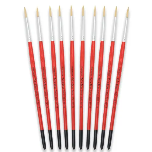 Brosse ronde n°8 - OZ - en soie - peinture acrylique et à l'huile