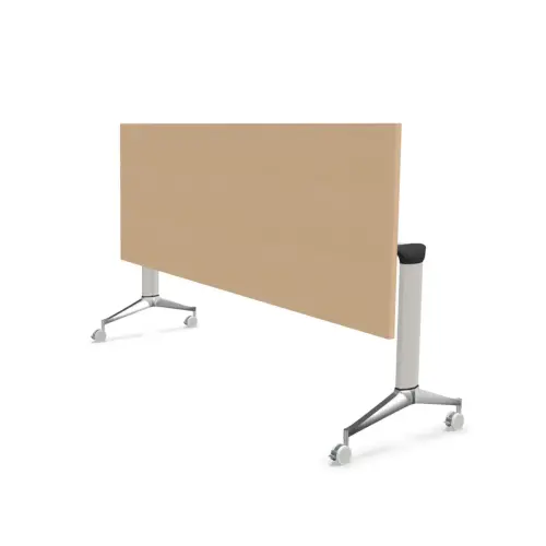 Table rectangulaire rabattable avec roulettes - 180 x 70 cm - Hêtre et alu