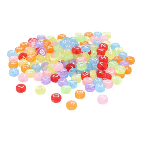 Perle lettre Innspiro - coloris assortis - 7 mm - trou 1 mm - lot de 1200