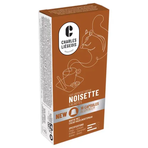 10 CAPSULES CHARLES LIEGEOIS NOISETTE 