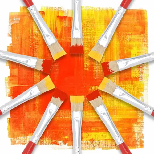 Brosse plate n°12 - OZ - en soie - peinture acrylique et à l'huile
