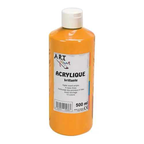 Gouache acrylique - ART PLUS - orange - flacon de 500 ml