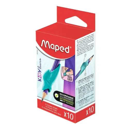 Guide doigt MAPED pour crayon - bleu - lot de 10