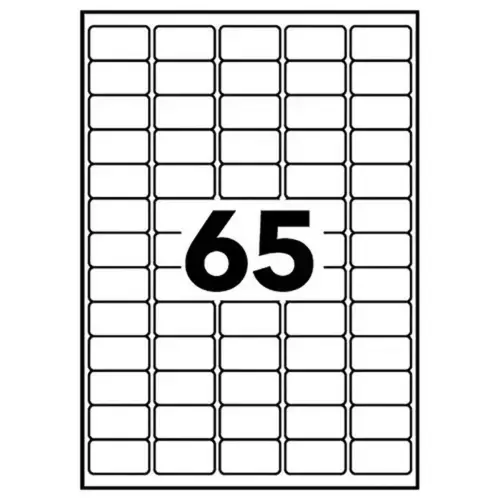25 Planches d'étiquettes laser 38,1x21,2 mm soit 1625 étiq/boîte