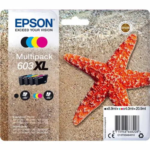 4 CARTOUCHES EPSON 603XL N.C.J.M MULTIPACK