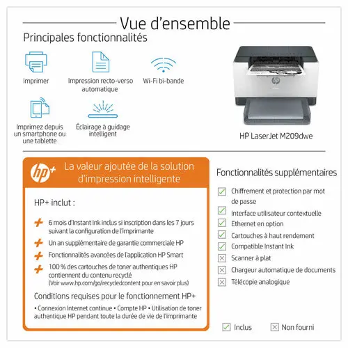 Imprimante LaserJet Pro M209DW - HP 