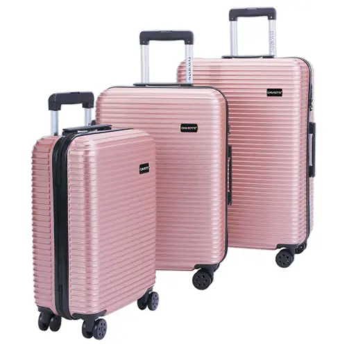 SET 3 VALISES ROSE 