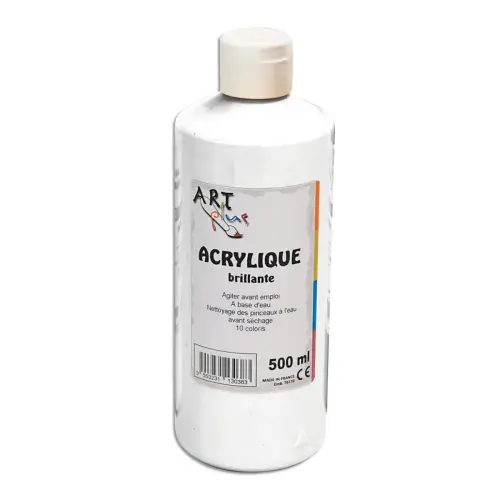 Gouache acrylique - ART PLUS - blanc - flacon de 500 ml