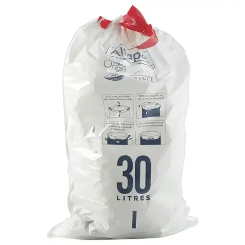 10 Sacs poubelle à liens élastiques - 50 litres