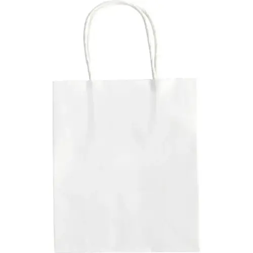 Sac en papier kraft 110 g Folia - 18 x21 x8 cm - blanc - lot de 20 