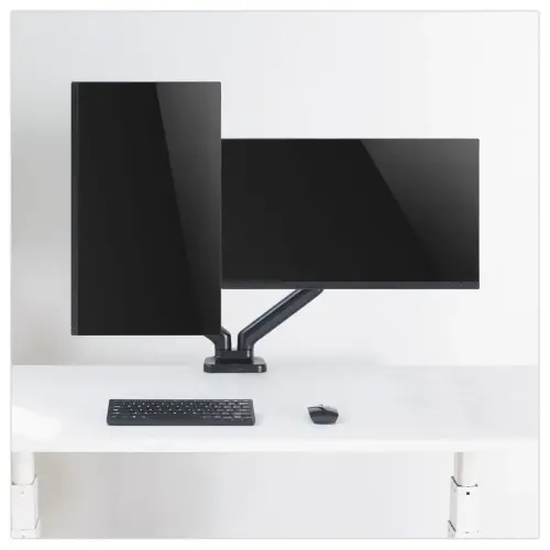 Bras porte-&eacute;cran double articul&eacute; Ergo Line Noir 