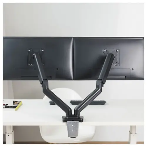 Bras porte-&eacute;cran double articul&eacute; Ergo Line Noir 