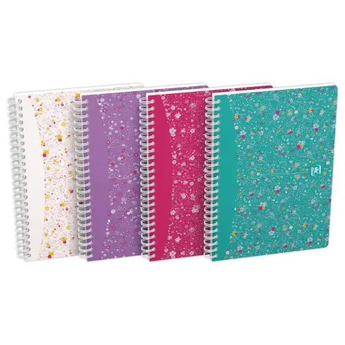 Cahier spirale Flowers - A5 - Ligné 7mm - 120 pages - Oxford