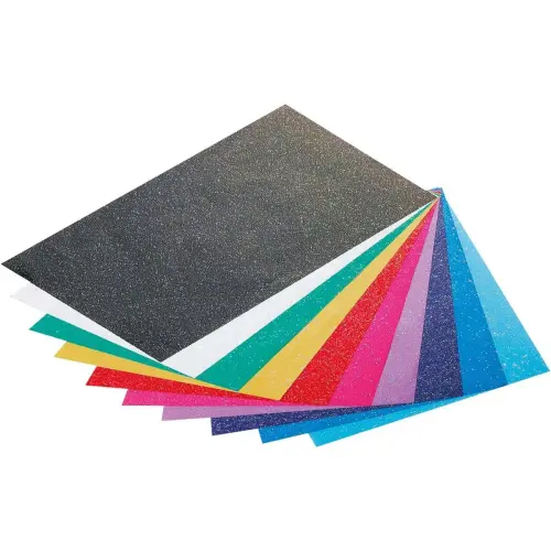 Papier pailleté 70 g 23 x 33 cm Folia - coloris assortis - lot de 10