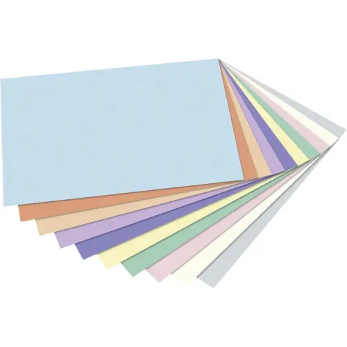 Papier dessin A4 130 g Folia - 10 coloris pastels assortis - 100 feuilles
