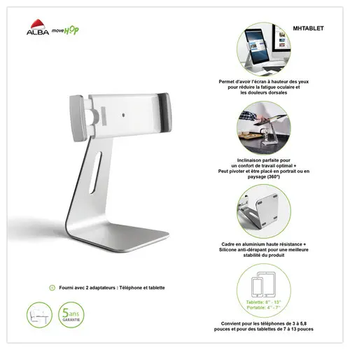 Support ergonomique pour téléphone et tablette
