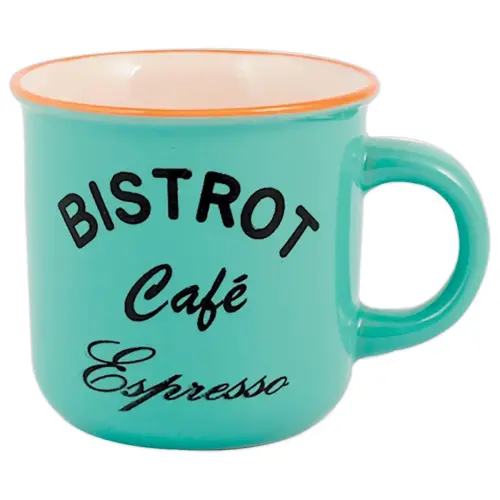 6 Tasses à café grès 12 cl - coloris assortis