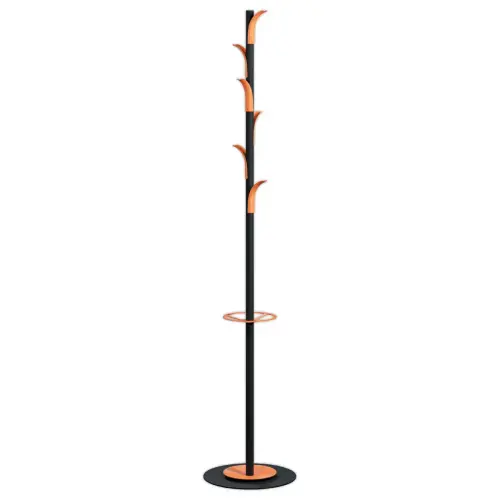 Portemanteau 6 patères - noir/orange