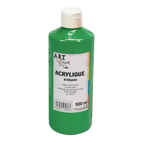 Gouache acrylique - ART PLUS - vert - flacon de 500 ml
