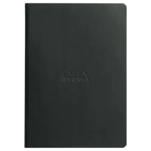 Carnet piqu&eacute; Rhodiarama A5 64 pages, lign&eacute;, couverture souple noire 