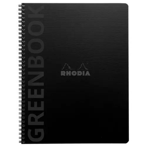 Cahier Rhodia polypropyl&egrave;ne recycl&eacute; 160 pages A5+ Lign&eacute;. Noir 