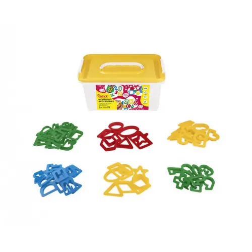 Kit de 96 emporte-pièces en plastique -JOVI - lettres, chiffres, et forme géométriques