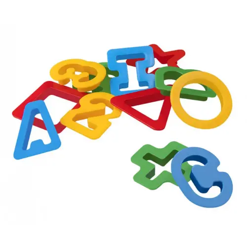 Kit de 96 emporte-pièces en plastique -JOVI - lettres, chiffres, et forme géométriques