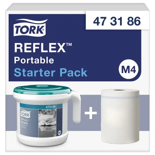 Starter pack Bobine à Dévidage centrale M4 - Blanc et turquoise - TORK