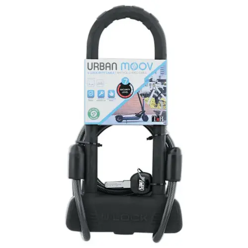 Antivol en U avec c&acirc;ble pour v&eacute;lo/trottinette URBAN MOOV 