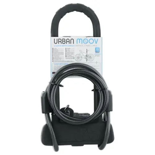 Antivol en U avec c&acirc;ble pour v&eacute;lo/trottinette URBAN MOOV 