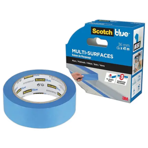 Ruban adh&eacute;sif de masquage multi-surface sans trace - 41m x 36mm 
