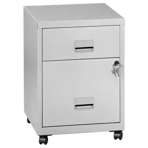 Caisson mobile en métal 2 tiroirs aluminium