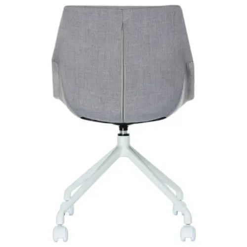 2 Chaises LUGE pivotantes à roulettes, 4pieds gris assise gris