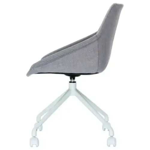 2 Chaises LUGE pivotantes à roulettes, 4pieds gris assise gris montées
