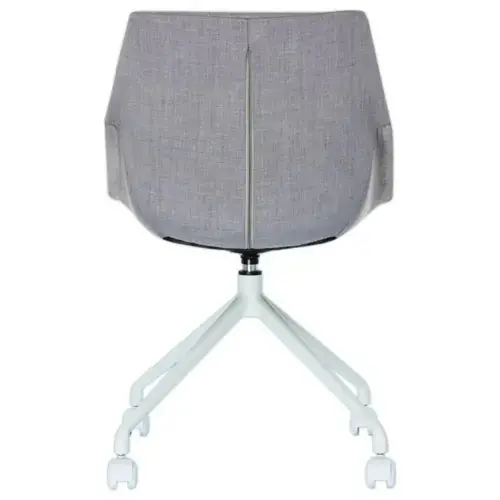 2 Chaises LUGE pivotantes à roulettes, 4pieds gris assise gris montées