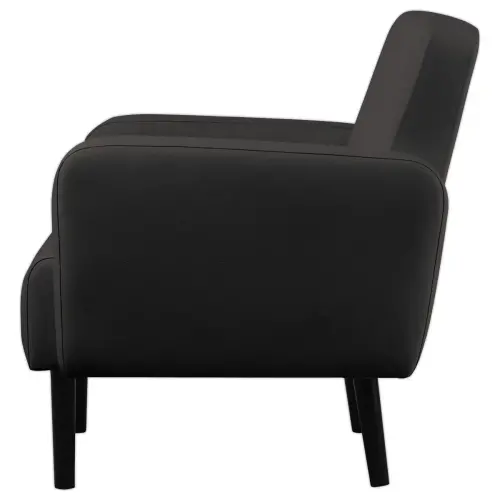 Fauteuil LISBOA 1 place Simili cuir noir monté