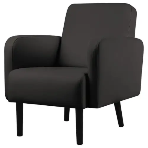 Fauteuil LISBOA 1 place Simili cuir noir monté