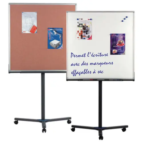 Tableau mobile mixte blanc/liège - 96 x 96 cm - NOBO
