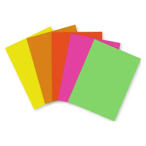 Papier affiche 90 g  - 29,7 x 42 cm - coloris fluos assorrtis - lot de 100 feuilles 