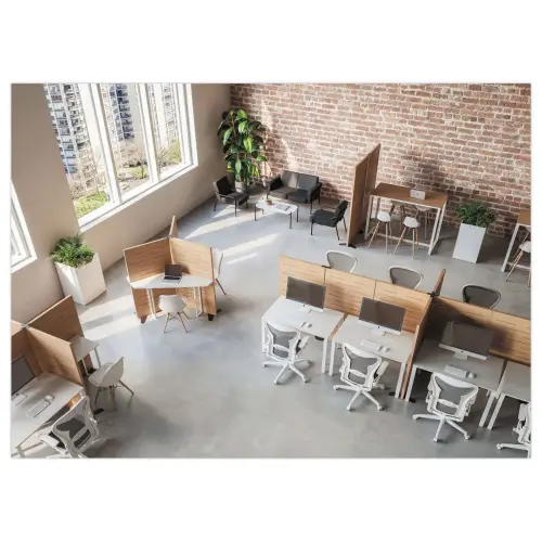 Cloison acoustique Hêtre H140cm montée