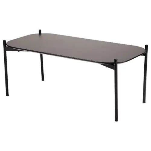 Table basse MEET 100 x 50 Noir pieds noirs
