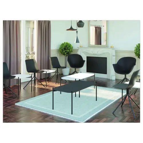 Table basse MEET 100 x 50 Noir pieds noirs